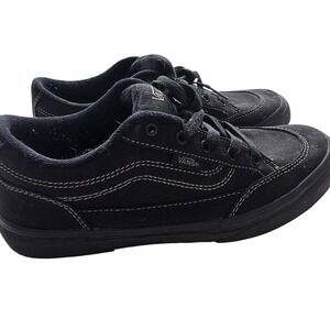 Vans‎ Black Canvas Low Top Sneakers White Contrast Stitch Mens 4 Womens 5.5